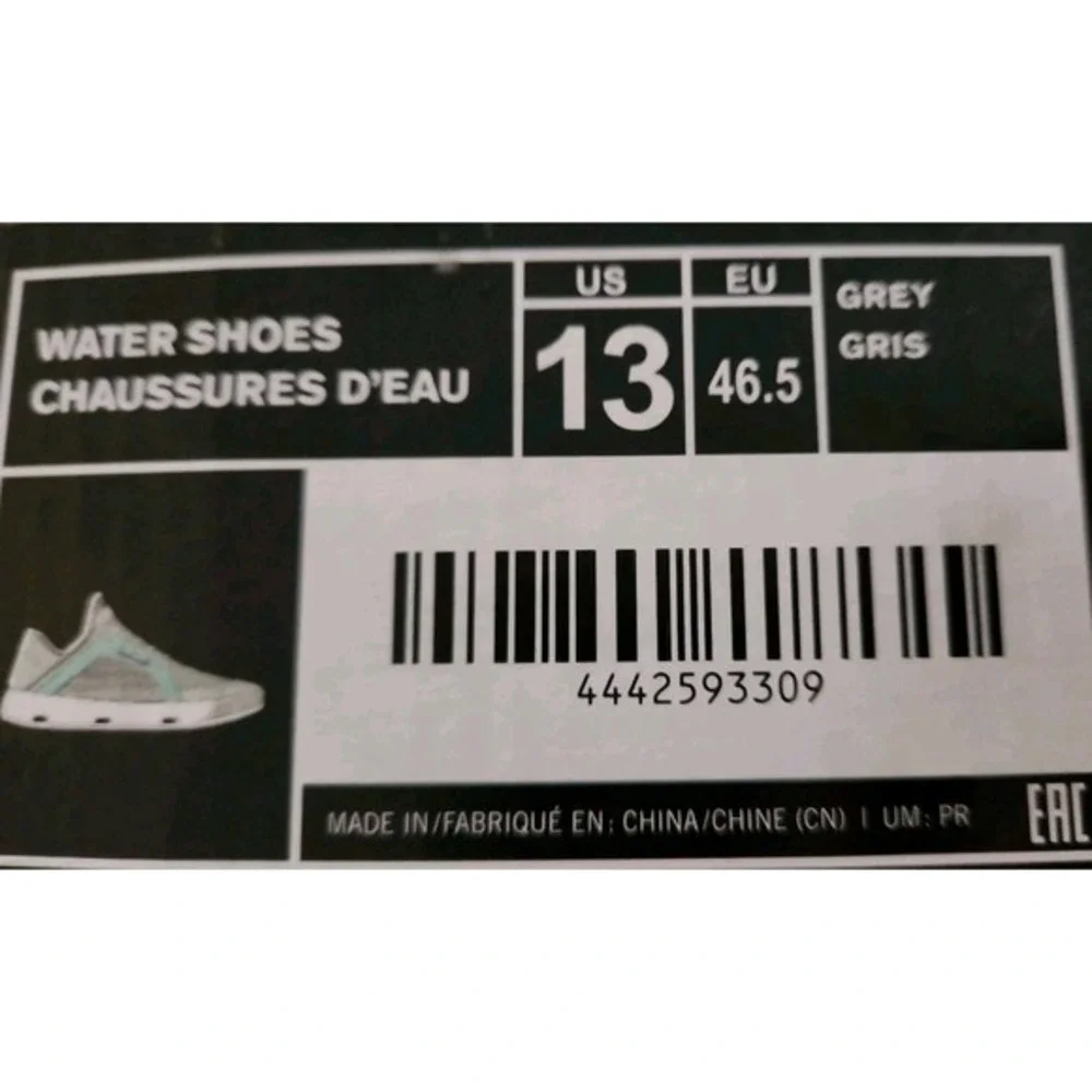 Sea-Doo Water Shoes - Grey Grow  - US Size Mens 13/ Womens 15 New In Box Unisex‎